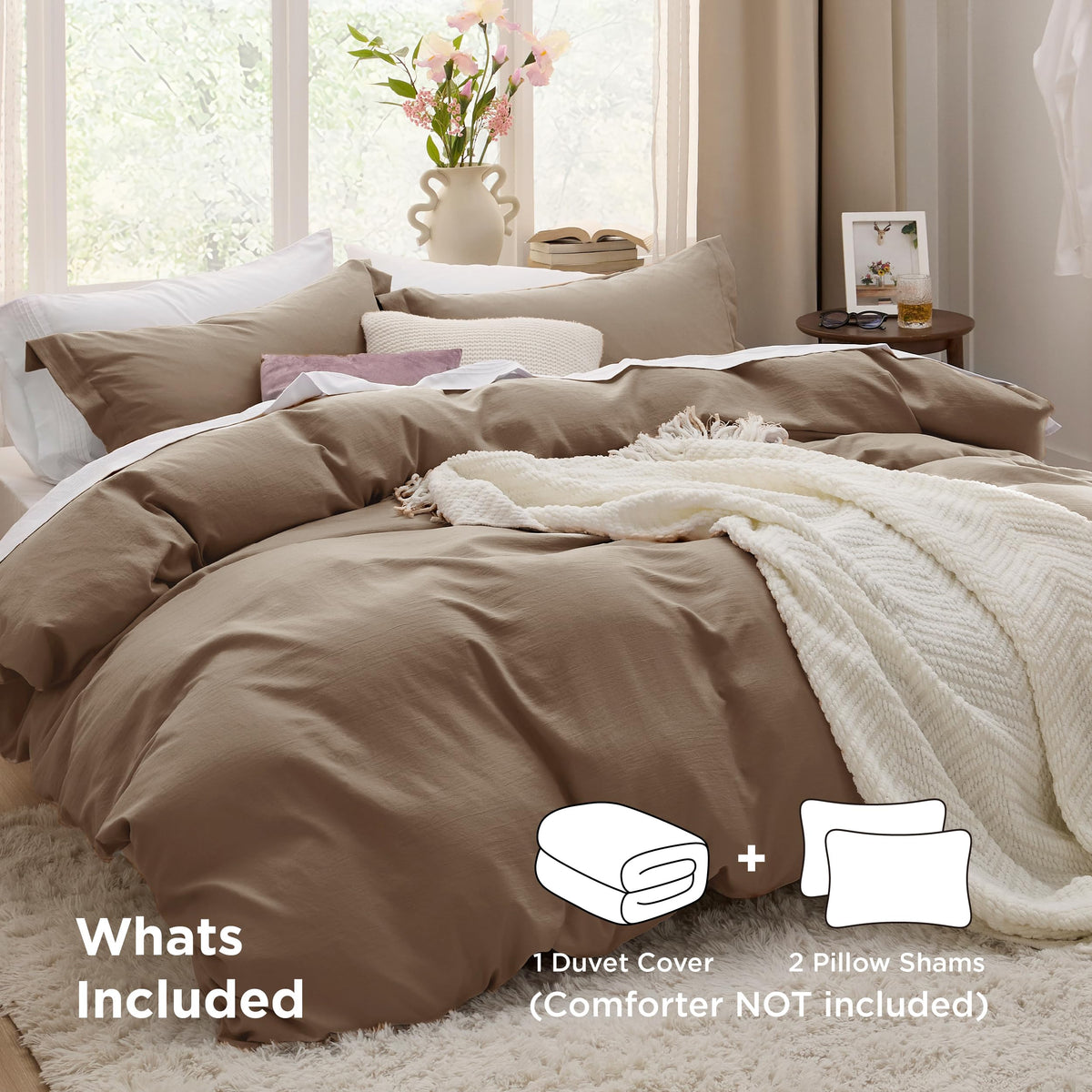 Bedsure oversized king pillow shams, soft fabric and secure fit.