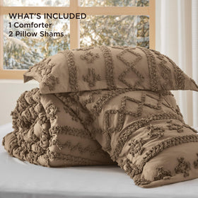 Bedsure pillow sham pair complements the quilted look and support.