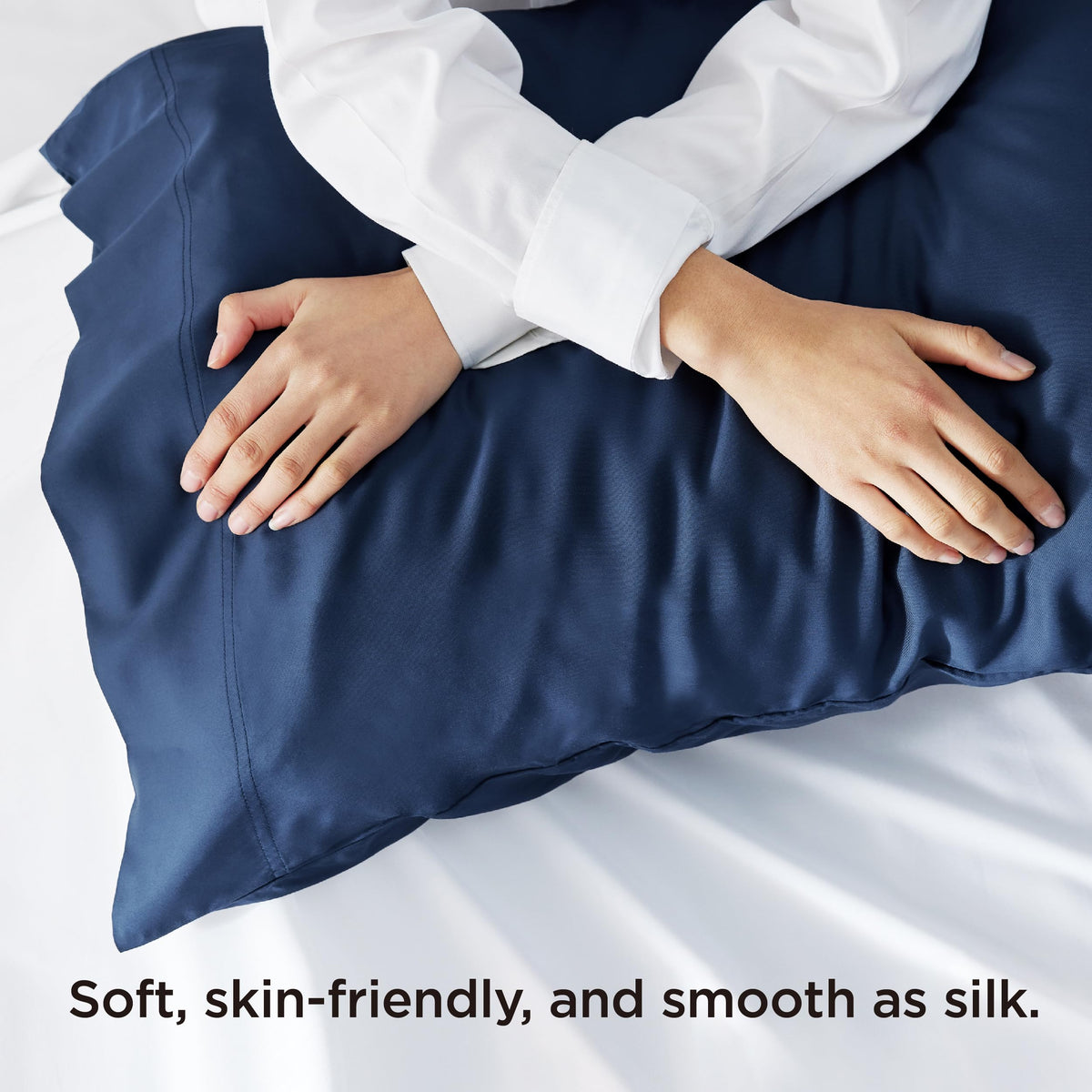 Bedsure king-size set of 2 navy pillowcases for full-size bedding