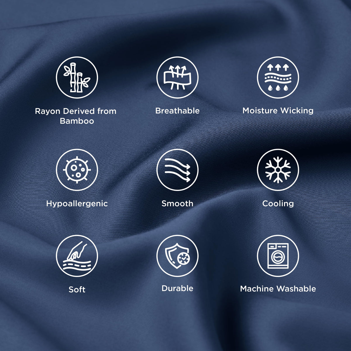 Bedsure soft-hand feel pillowcase in navy reduces friction for smoother mornings