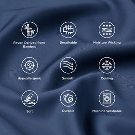 Bedsure soft-hand feel pillowcase in navy reduces friction for smoother mornings