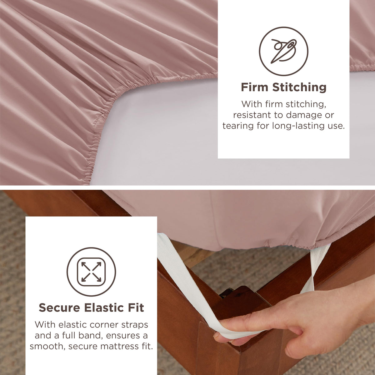 Bedsure dusty pink pillowcases 20x30 pair, soft and coordinated.