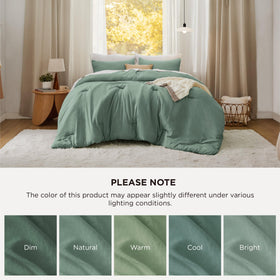 Bedsure pillowcases 20x36 sage green pack complements the comforter set.