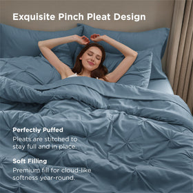 Bedsure pinch pleat design close-up highlighting refined geometric texture