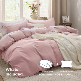Bedsure pink pillow sham 20x26 completes the coordinated bedding look.