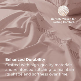 Bedsure pintuck-edge pillowcases enhance texture and elegance.