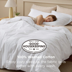 Bedsure minimalist plain simple cotton duvet cover king adds versatile style