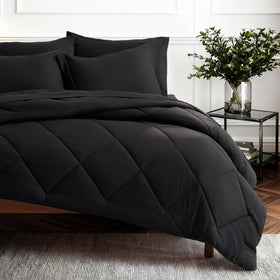 Bedsure Premium Series 7-piece black full comforter set for hotel-like comfort