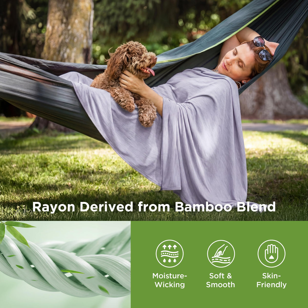 Bedsure purple cooling blanket is lightweight and easy to carry for couch lounging