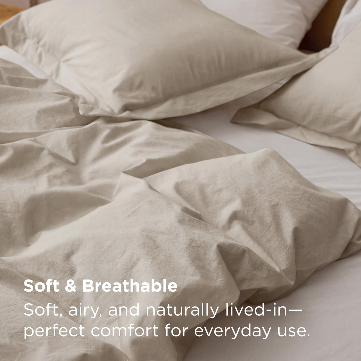 Bedsure queen-size duvet cover laid flat for size reference, 90x90.
