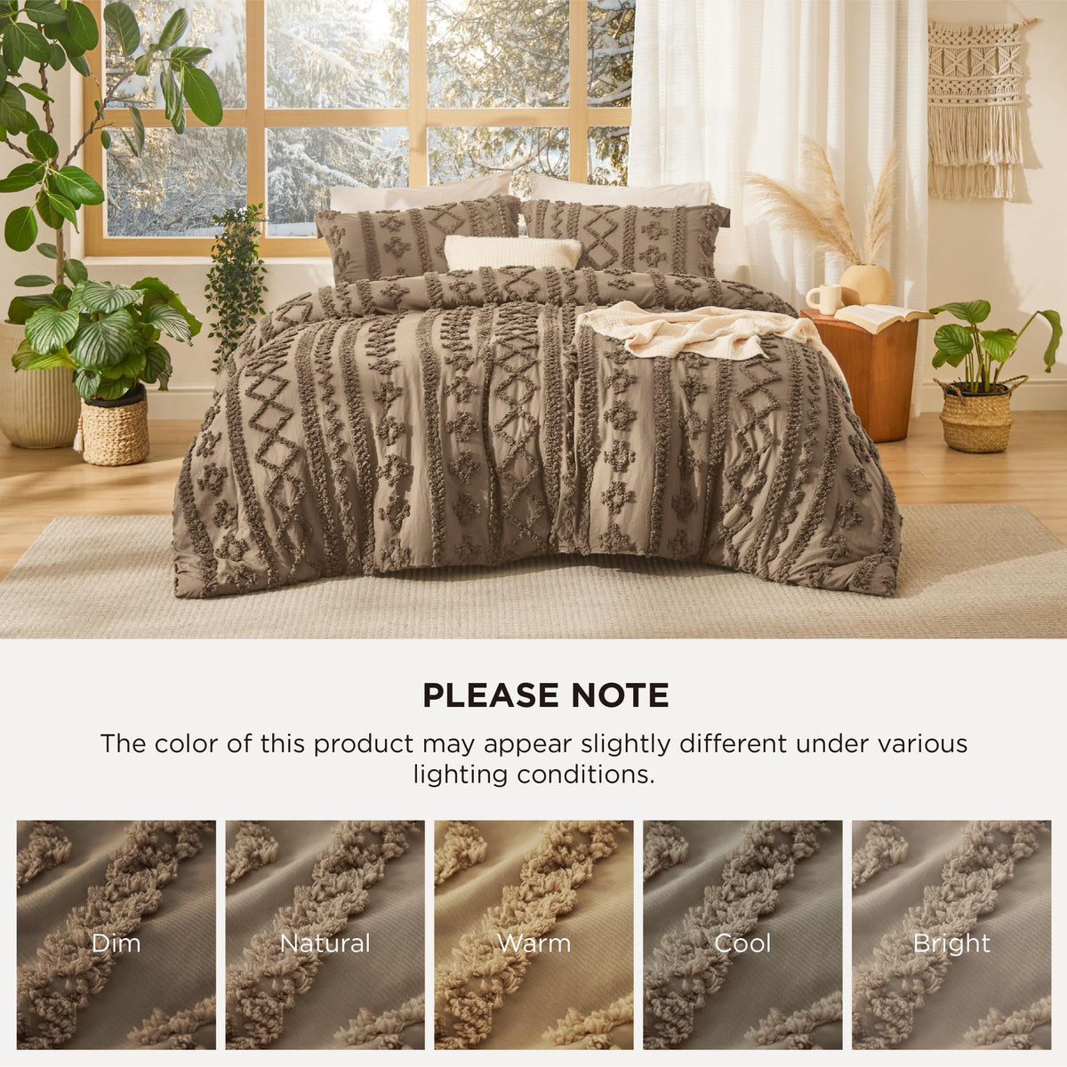 Bedsure queen bed setup demonstrates cohesive styling with comforter and pillows.
