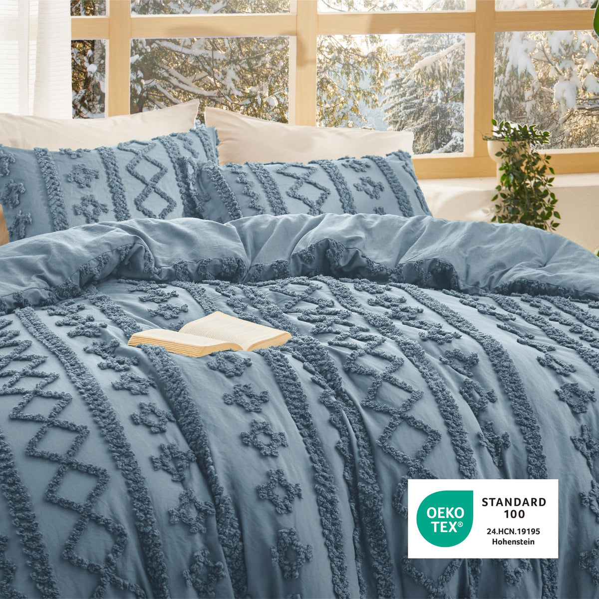 Bedsure queen comforter with two matching shams for a complete ensemble.
