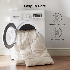 Bedsure queen comforter 260gsm-fill delivers plush warmth without bulk.