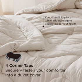 Bedsure queen comforter all-season-warmth balances heat retention and breathability.