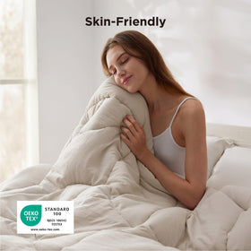 Bedsure queen comforter breathable-texture complements any room style.