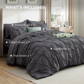 Dark grey bedroom with Bedsure set creating a cozy, calm retreat