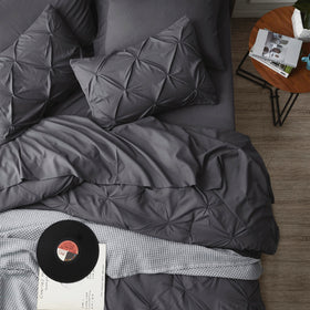 Bedsure shams in dark grey, matching comforter for a polished look