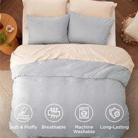 Bedsure queen comforter set all-season use adds warmth without heaviness.