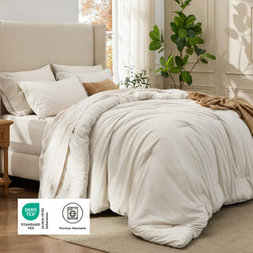 Bedsure queen fitted sheet beige with 60x80-14 pocket depth for secure fit