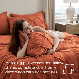 Bedsure queen comforter set burnt orange bedroom decor idea for cozy seasonal styling