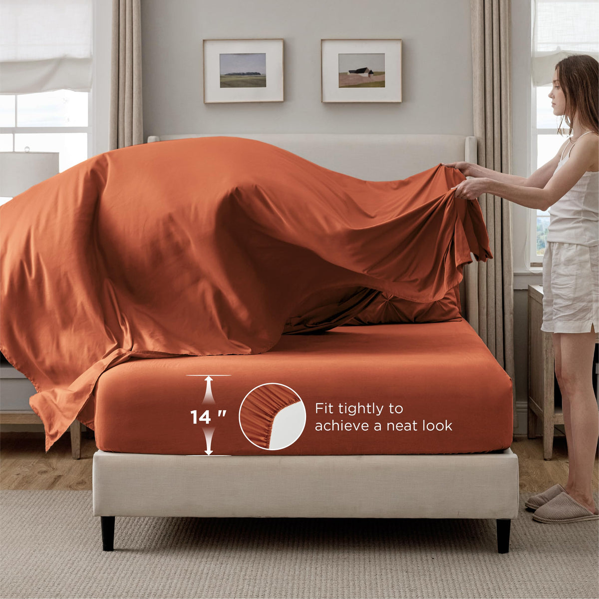 Bedsure queen comforter set burnt orange pillowcases help maintain pillow shape and comfort