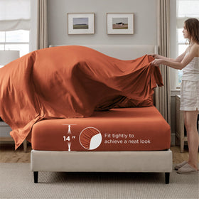 Bedsure queen comforter set burnt orange pillowcases help maintain pillow shape and comfort