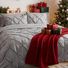 Bedsure bedroom scene demonstrates calming, versatile grey bedding in a modern space.