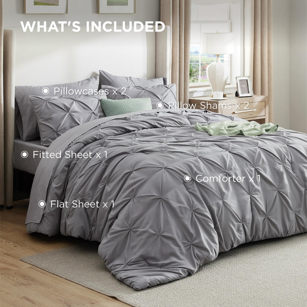Bedsure close-up texture image highlights durable, fade-resistant microfiber.