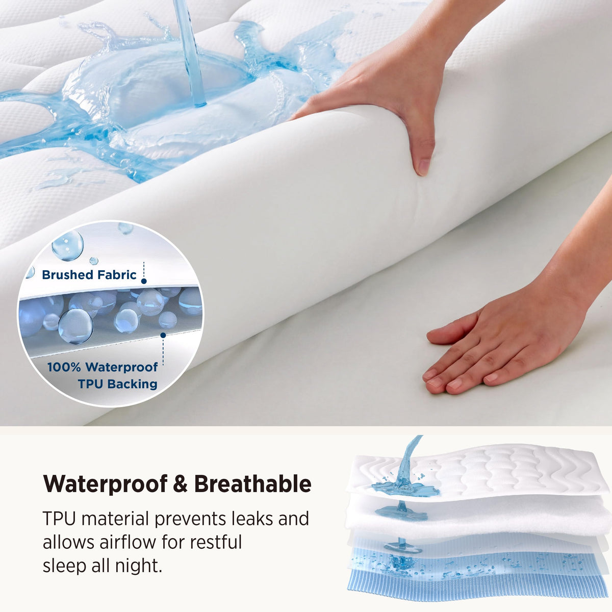 Bedsure queen protector with 21-inch deep pocket for secure fit