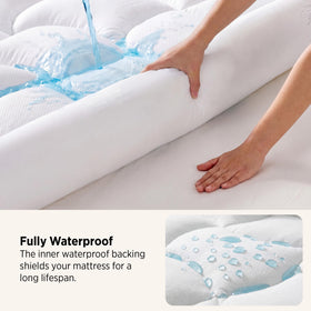 Bedsure queen topper with 21-inch deep pocket stays securely in place.