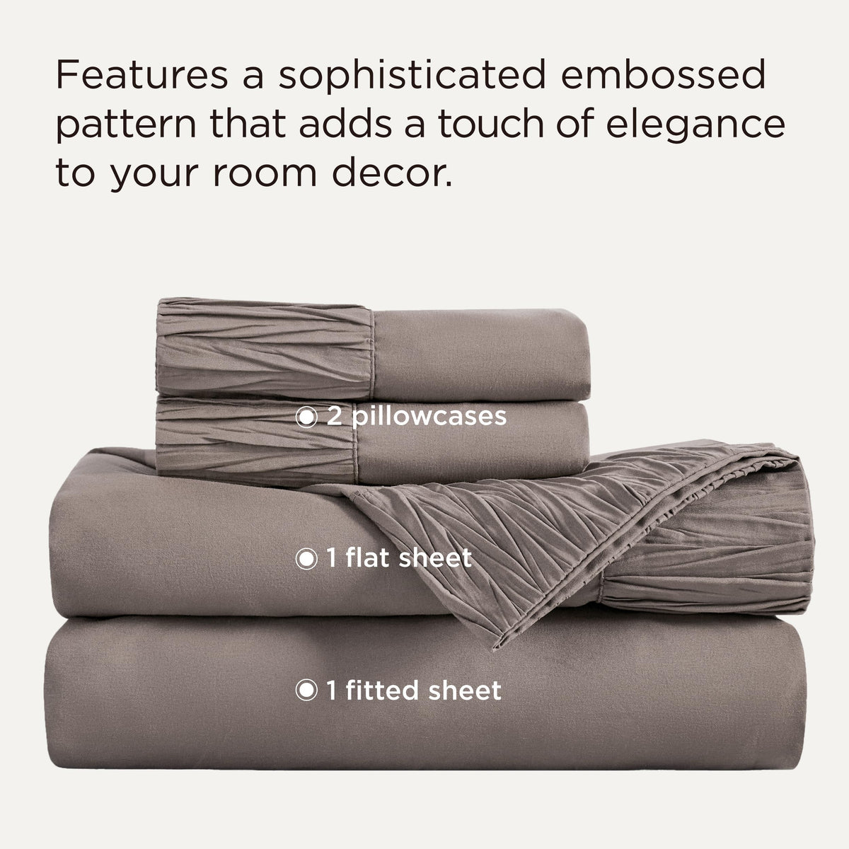 Bedsure queen fitted sheet with deep pockets securing a thick mattress