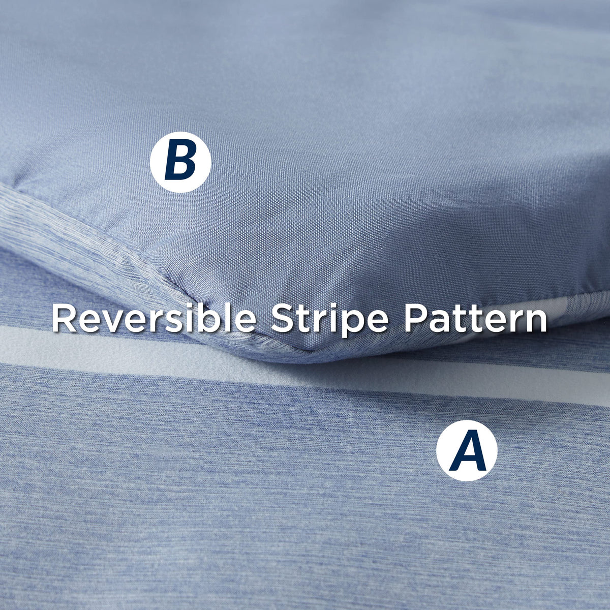 Bedsure queen pillow shams blue striped accent for decor