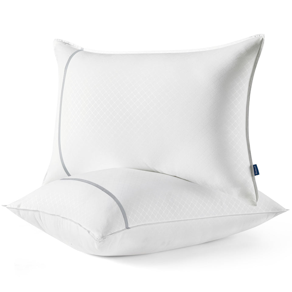 Bedsure queen pillows two-pack front view showing hotel-grade comfort