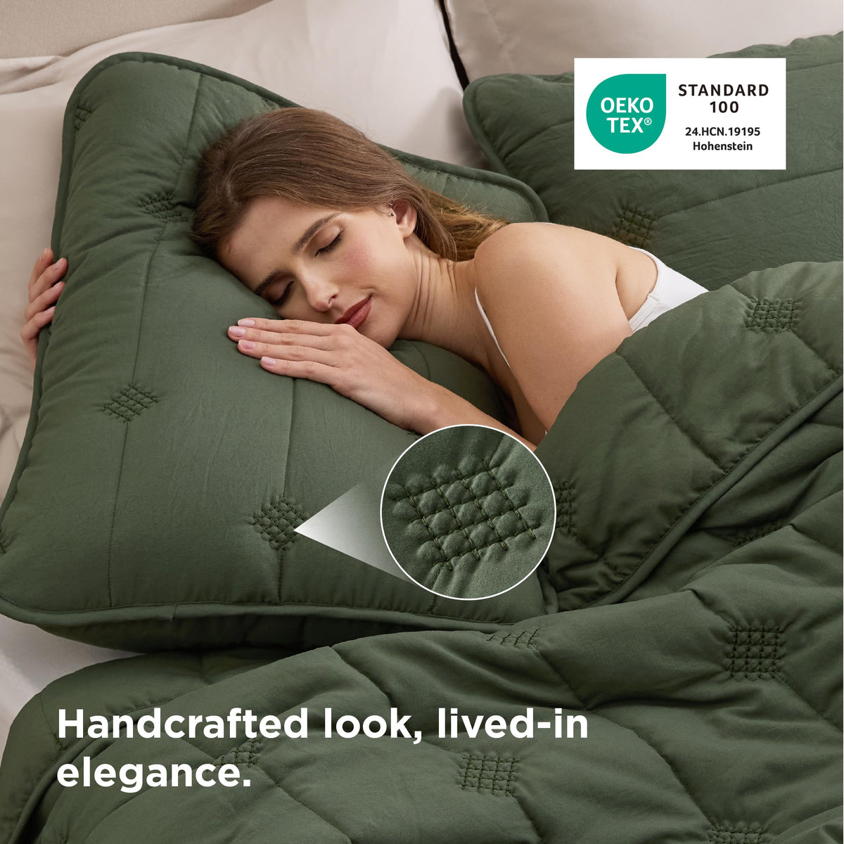 Bedsure queen quilt in soft prewashed fabric for skin-friendly comfort.