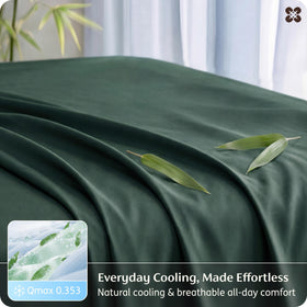 Fabric closeup highlights bamboo rayon softness and moisture-wicking texture.