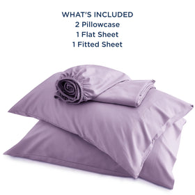 Bedsure queen sheet set bedroom scene lilac for a tranquil hotel-inspired vibe