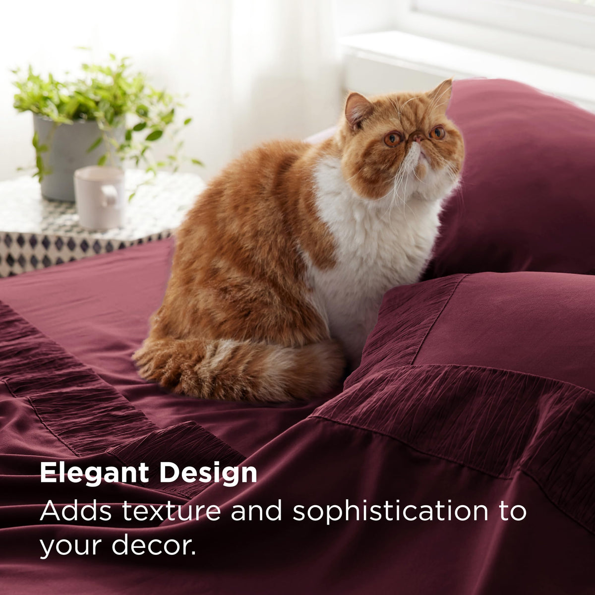 Bedsure queen sheet set microfiber fabric feels cool and breathable.