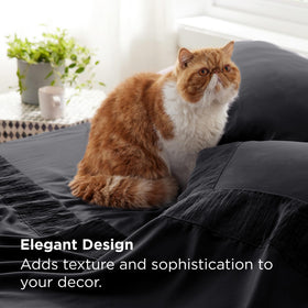 Bedsure queen sheet set deep pockets with elastic keep corners tucked.