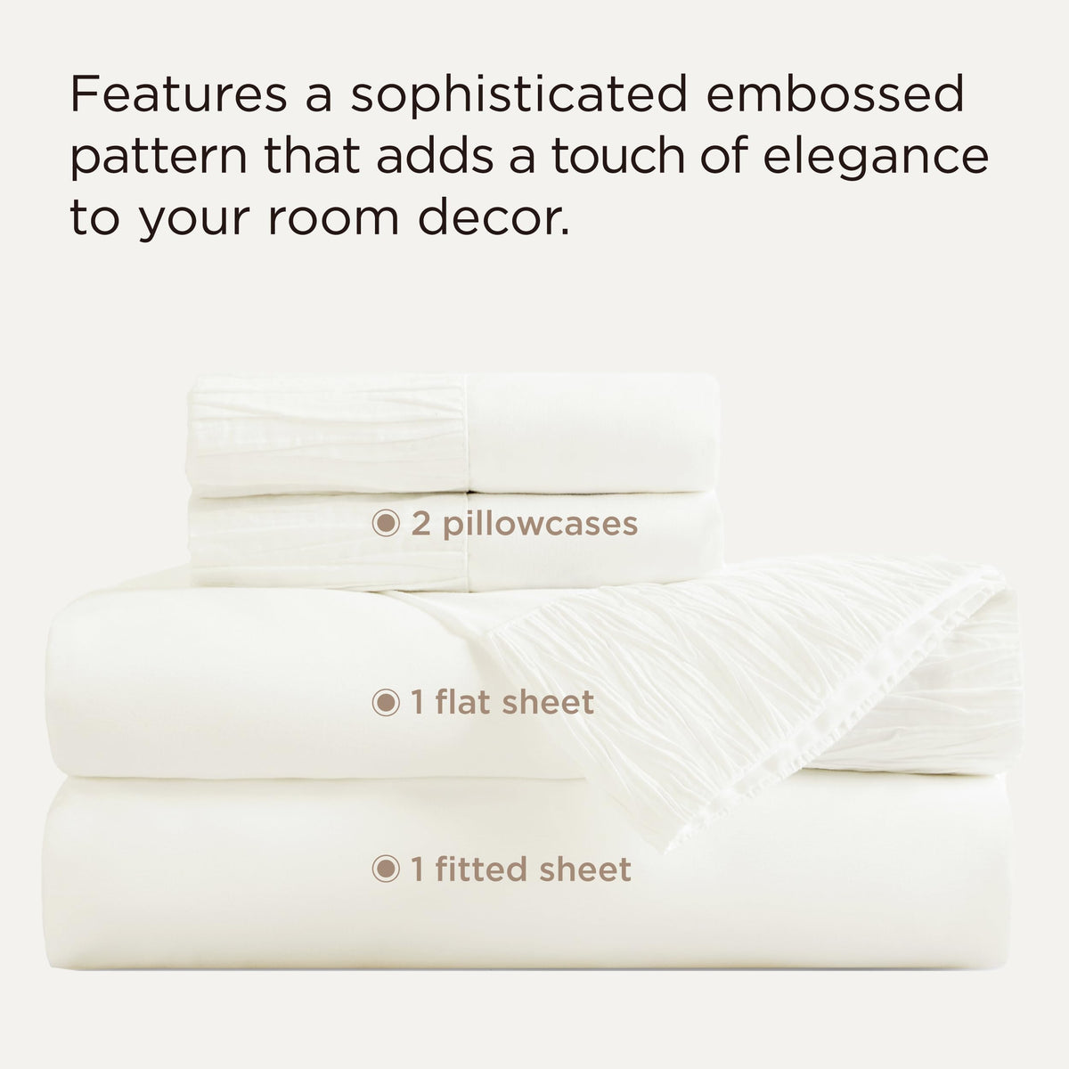 Bedsure queen flat sheet 90x102 with elegant ruched border for hotel-inspired style