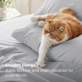 Bedsure microfiber texture close-up showing softness and breathability.