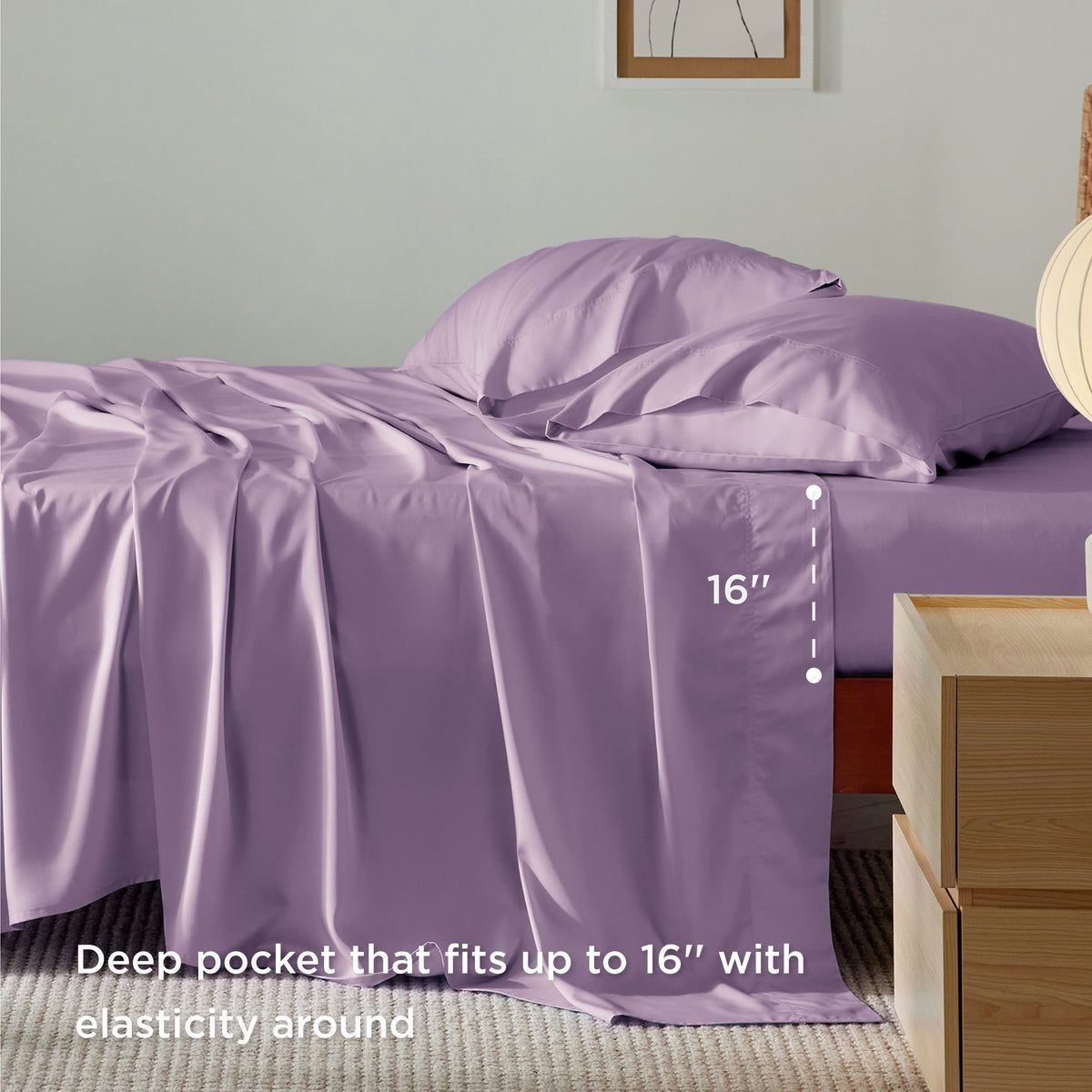 Bedsure queen sheet set pillowcases with envelope closure to prevent slip