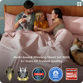 Bedsure pink flat sheet drapes smoothly on bed for relaxed, cool nights.