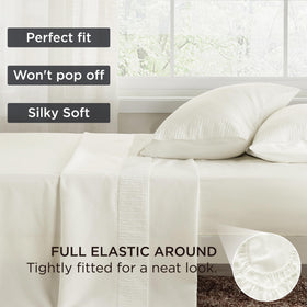 Bedsure queen sheet set in ivory adds luxe, hotel-inspired ambiance