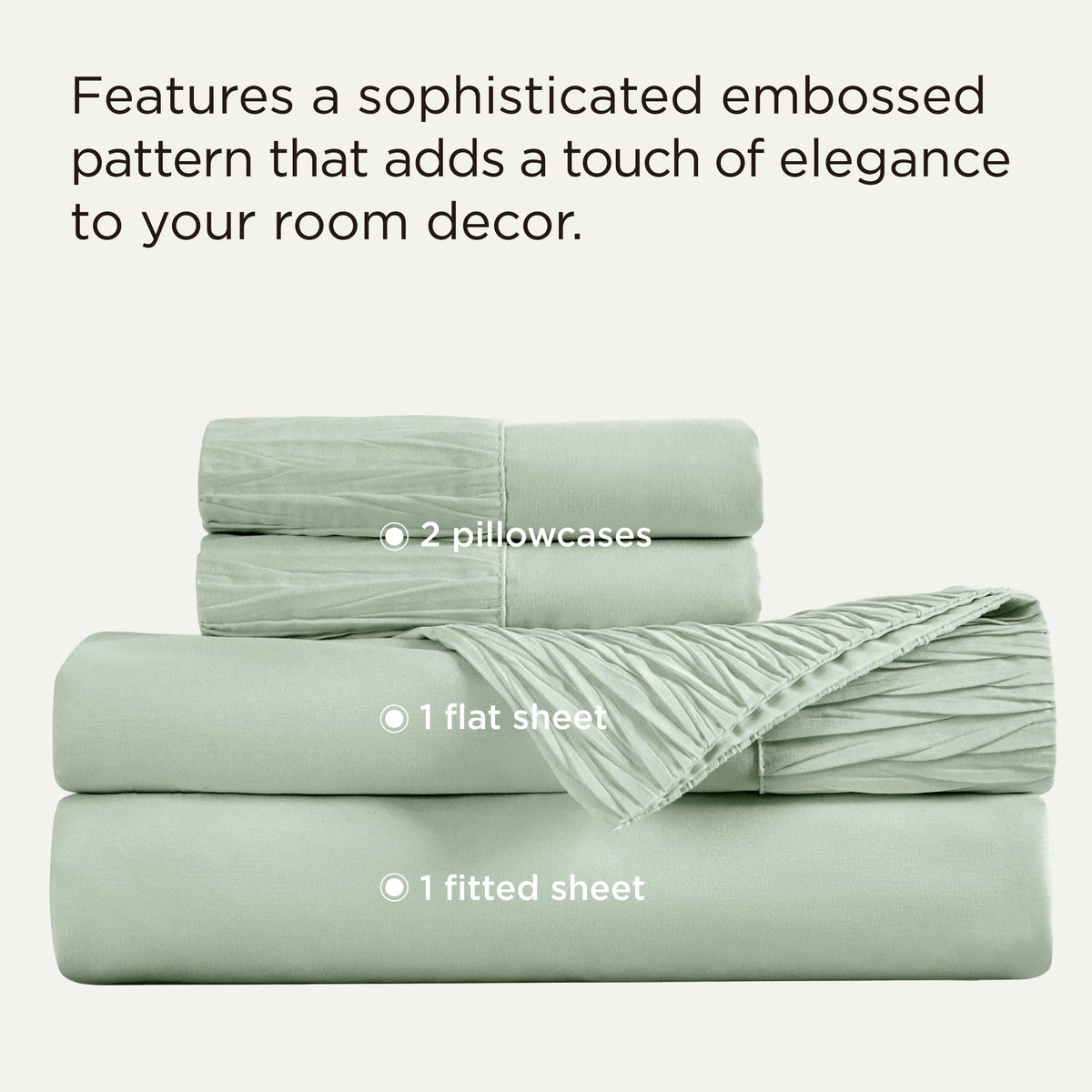Bedsure queen sheet set ruched-hem detail highlights elegant border and colorfast design