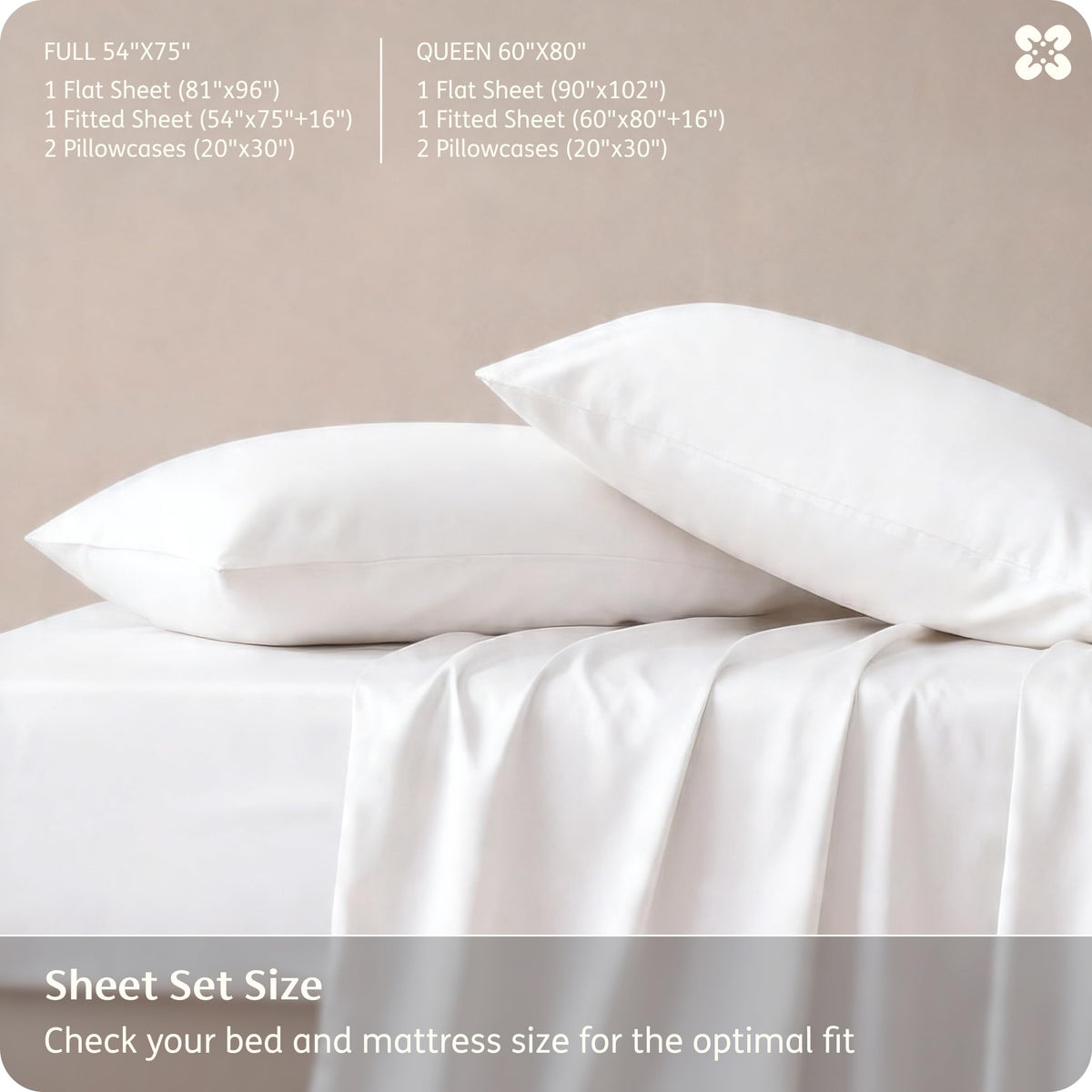 Bedsure queen sheet set wrinkle-free fold illustrates easy care and storage.