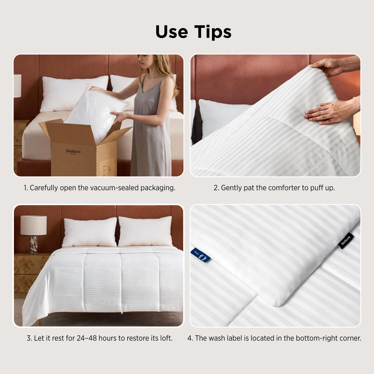 Bedsure queen-size 88x88 cooling comforter fits standard beds with roomy coverage.