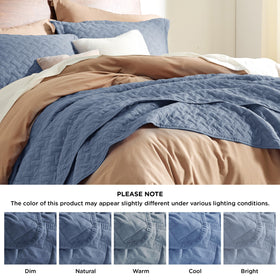 Bedsure drape-ready quilt in mineral blue enhances any decor