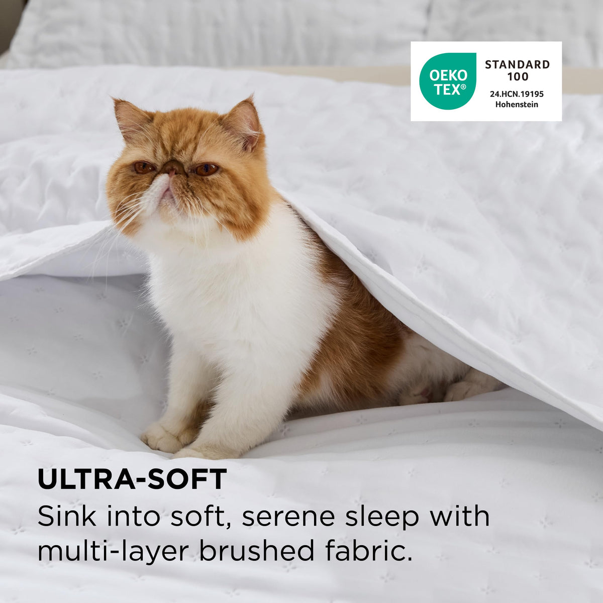 Bedsure quilt surface featuring ultrasonic quilting for a smooth sleep surface.