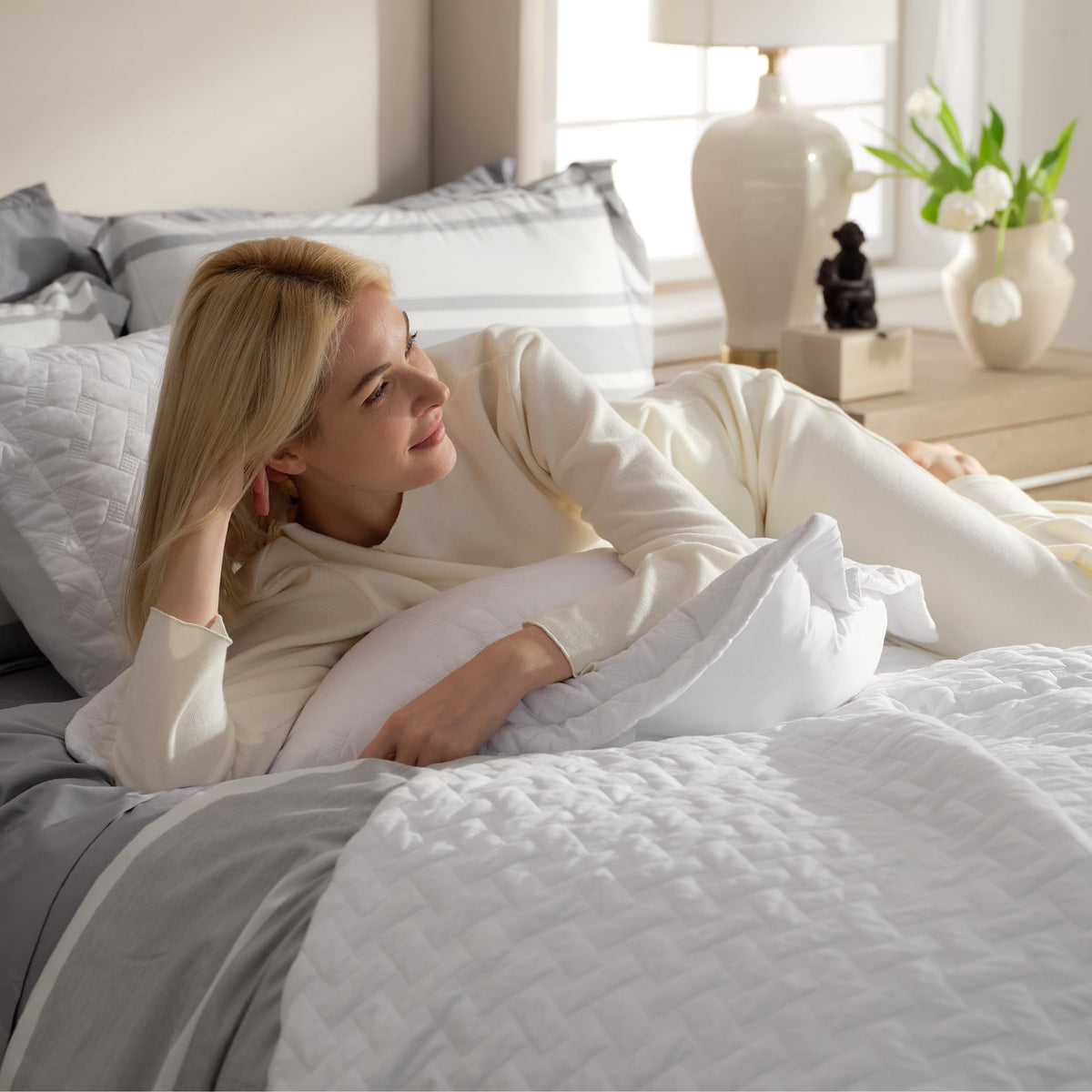 Bedsure quilt set with two pillow shams for a coordinated bedroom look.