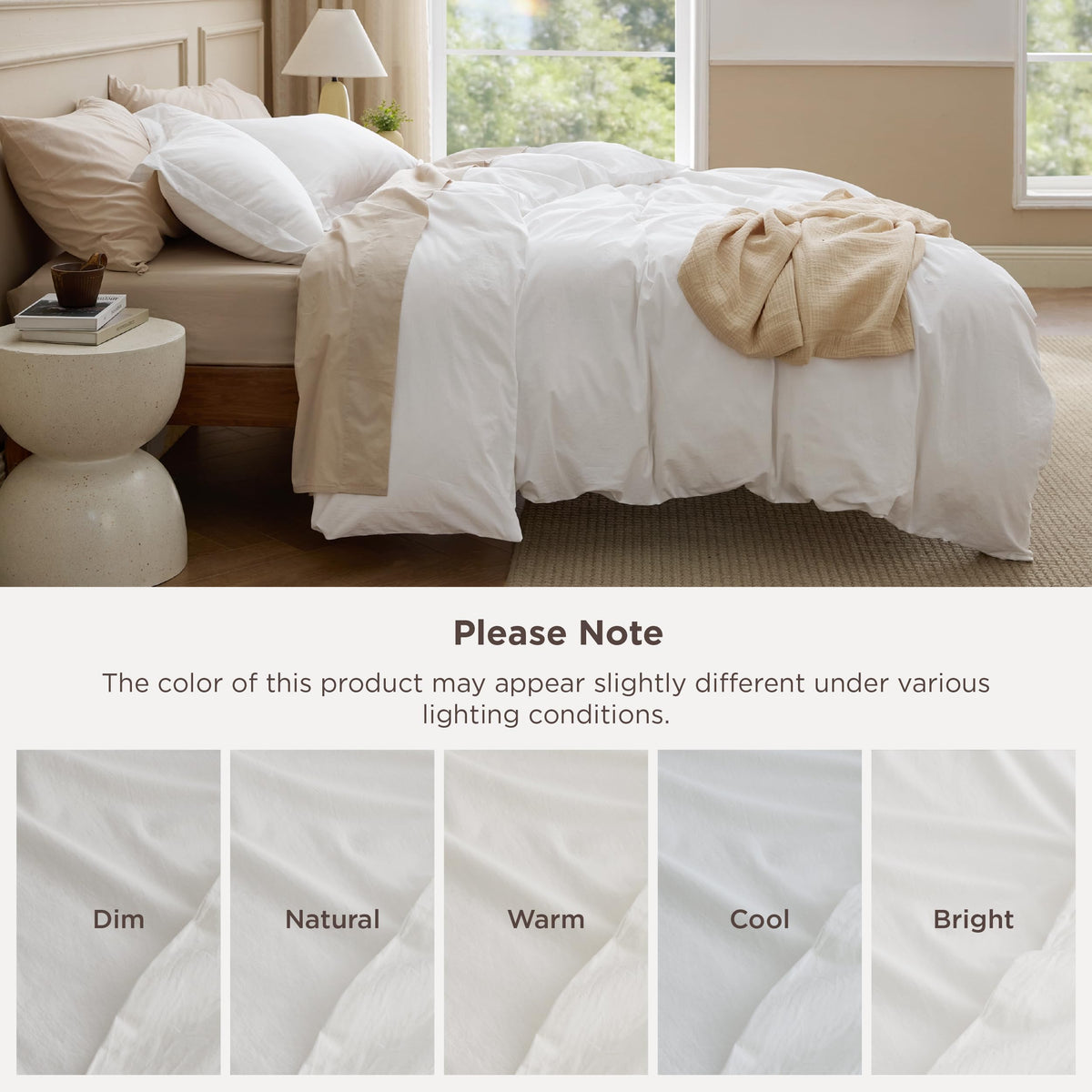 Bedsure linen-inspired texture offers casual elegance and everyday comfort